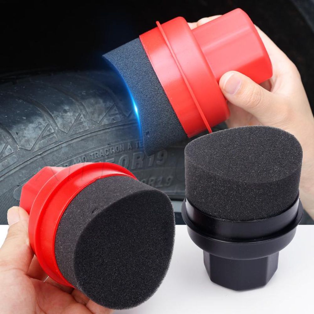 Wax Applicator Pad - 커브형 타이어 광택 스펀지(커버 포함) 재사용