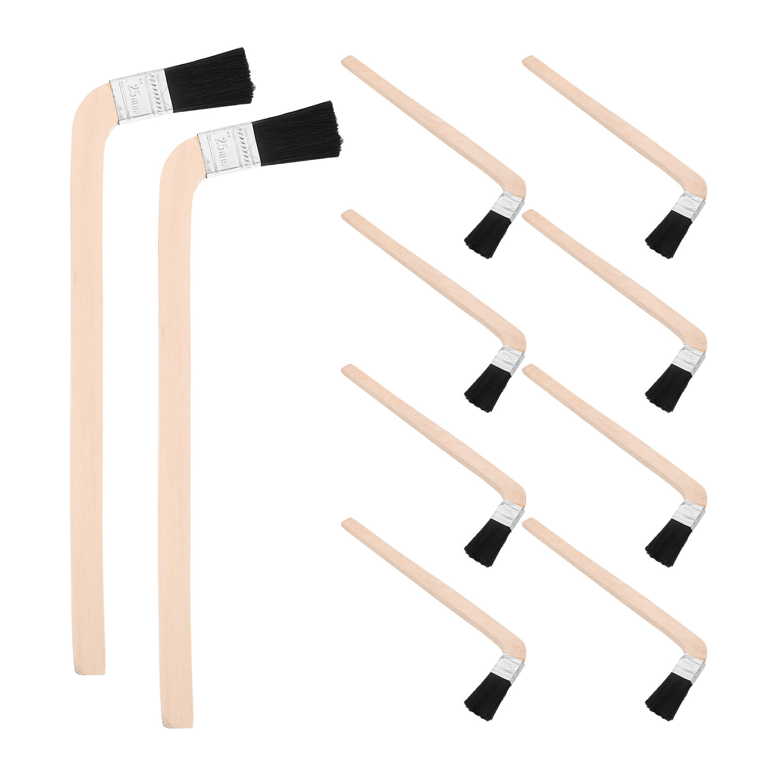 Detailing Brush Set - 10개 각진 페인트 브러쉬 세트, 굽은