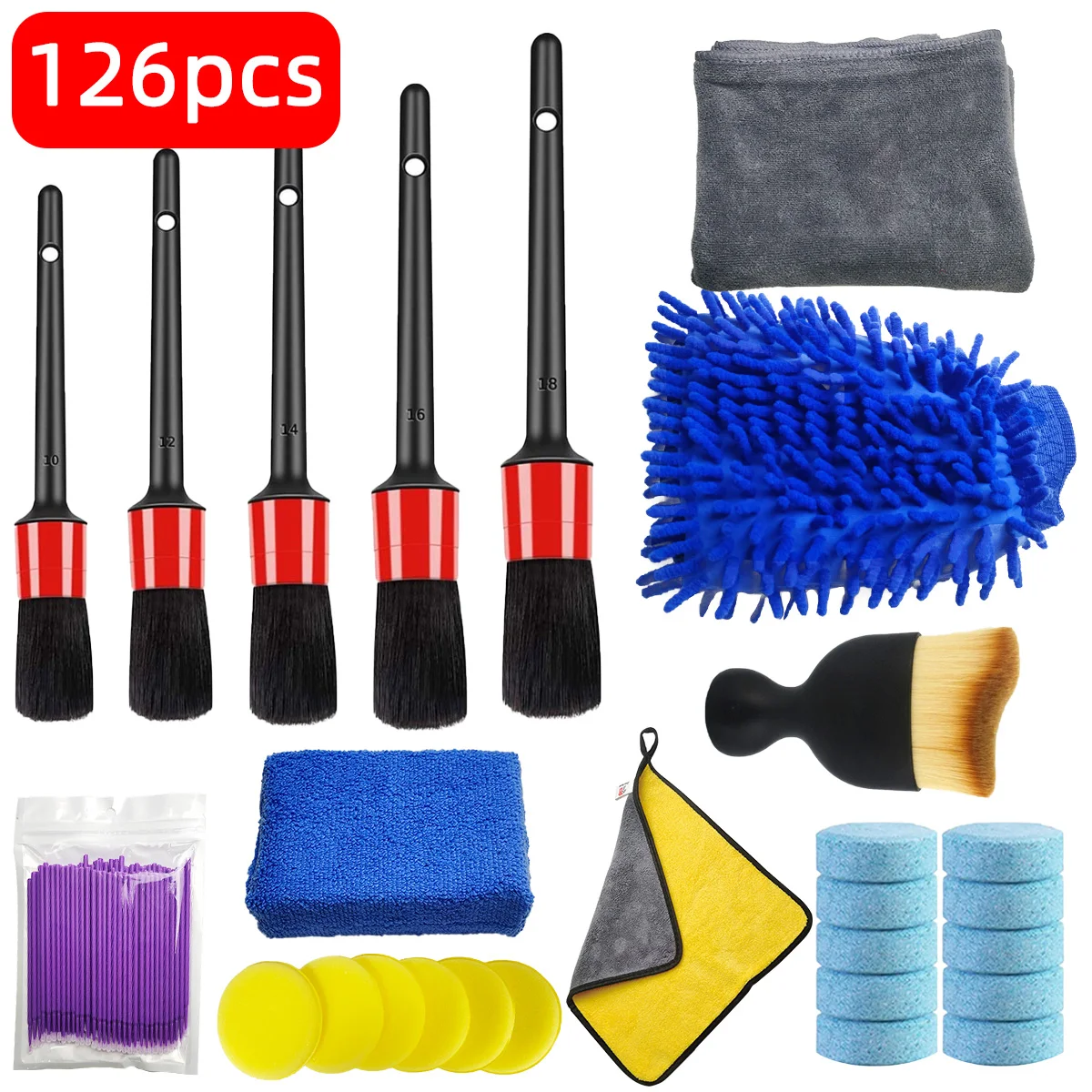 126피스 자동차 디테일 청소 키트 (통풍 스펀지 타월 - Dirt Brush Interior 리뷰 및 가격