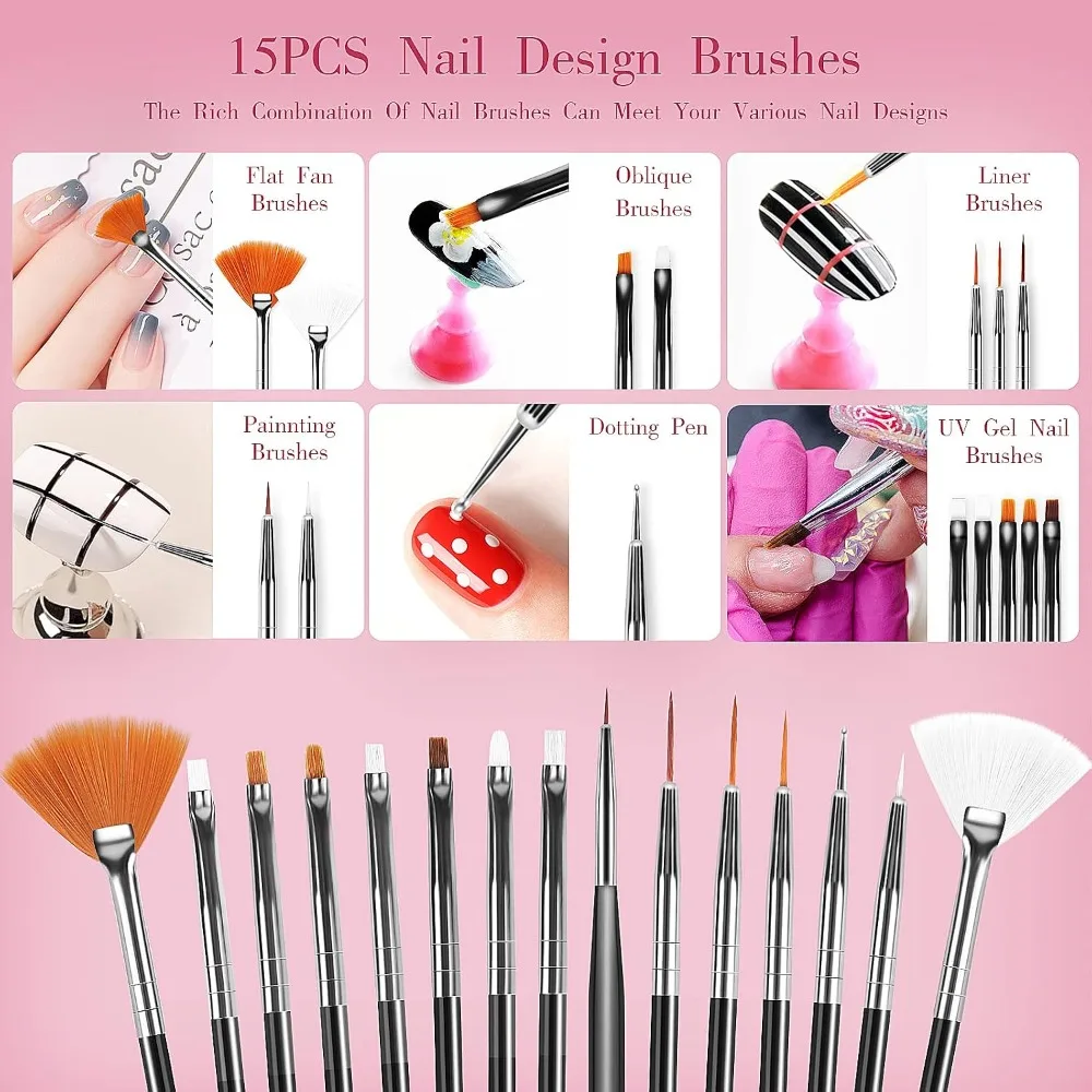 32개 네일 아트 브러쉬, 아크릴 브러쉬, 초보자를 위 - Detailing Brush Set 리뷰 및 가격