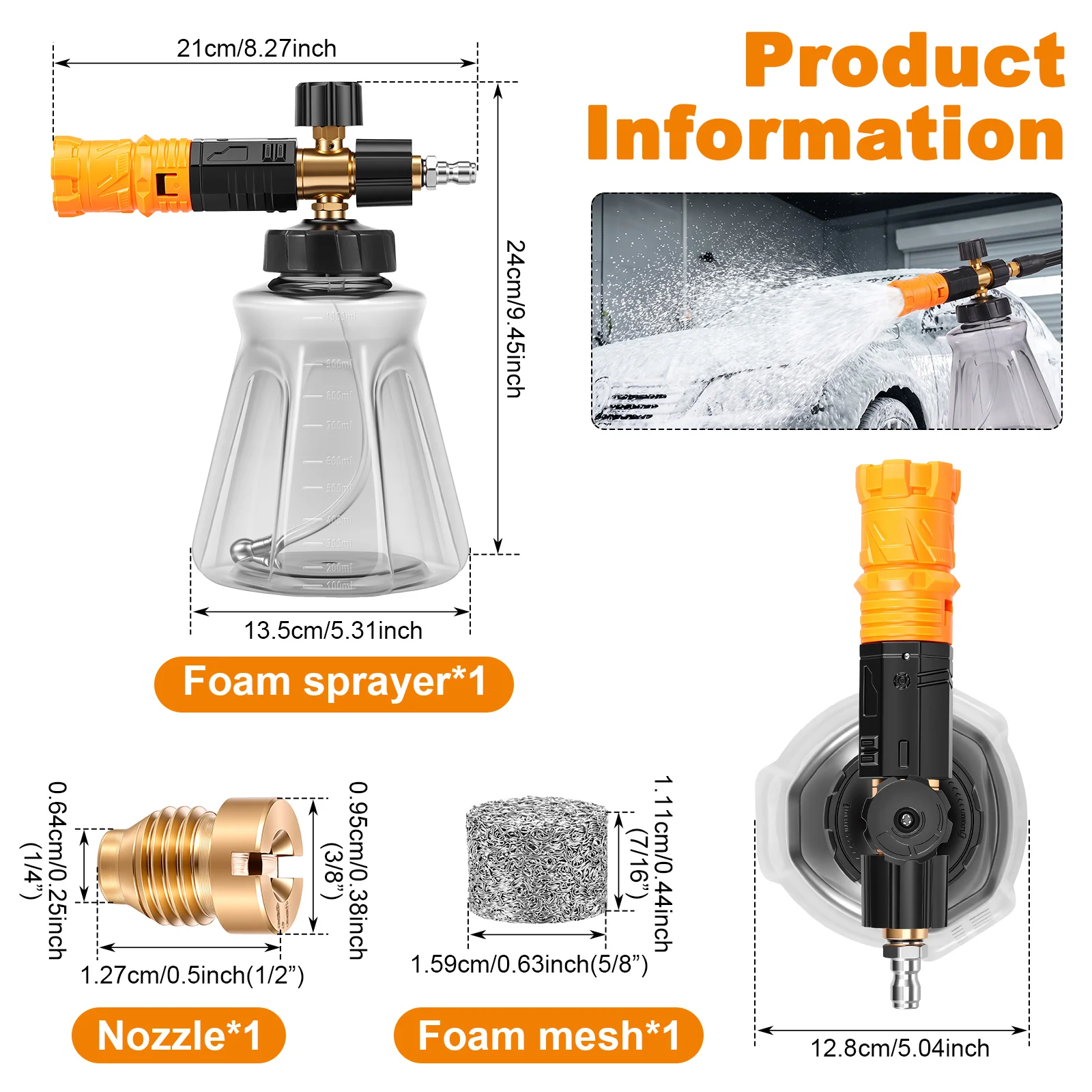 압력 세척기용 폼 캐논 1L, 고농축 폼 랜스 비누 디 - Foam Cannon Car Wash 리뷰 및 가격