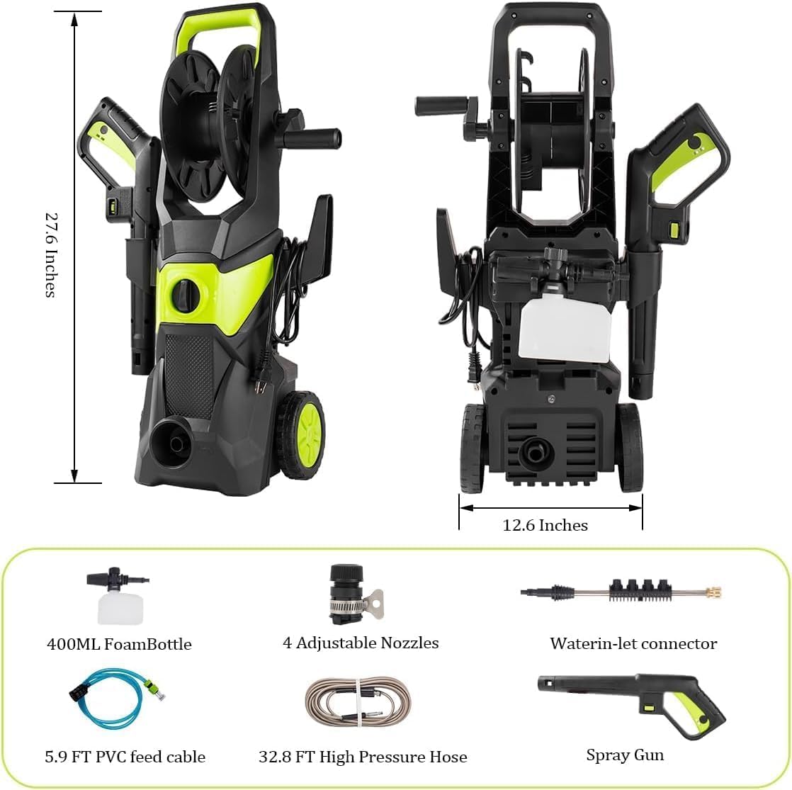 4000PSI 전기 고압 세척기, 3000W 파워 세척 - Pressure Washer Foam Gun 리뷰 및 가격